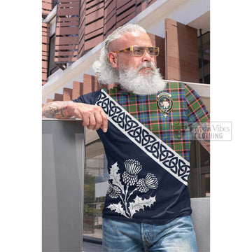 Aikenhead Tartan Cotton T-shirt Featuring Thistle and Scotland Map Men's Shirt - Tartan Vibes Clothing