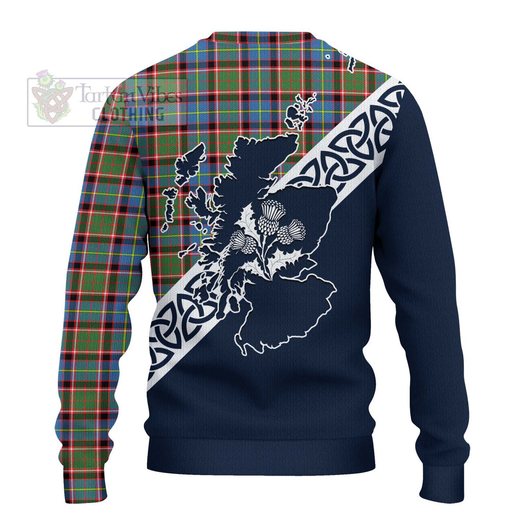 Aikenhead Tartan Ugly Sweater Featuring Thistle and Scotland Map - Tartan Vibes Clothing