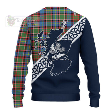 Aikenhead Tartan Ugly Sweater Featuring Thistle and Scotland Map - Tartan Vibes Clothing