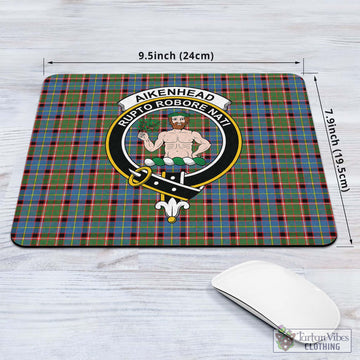 Tartan Vibes Clothing Aikenhead Tartan Mouse Pad with Family Crest