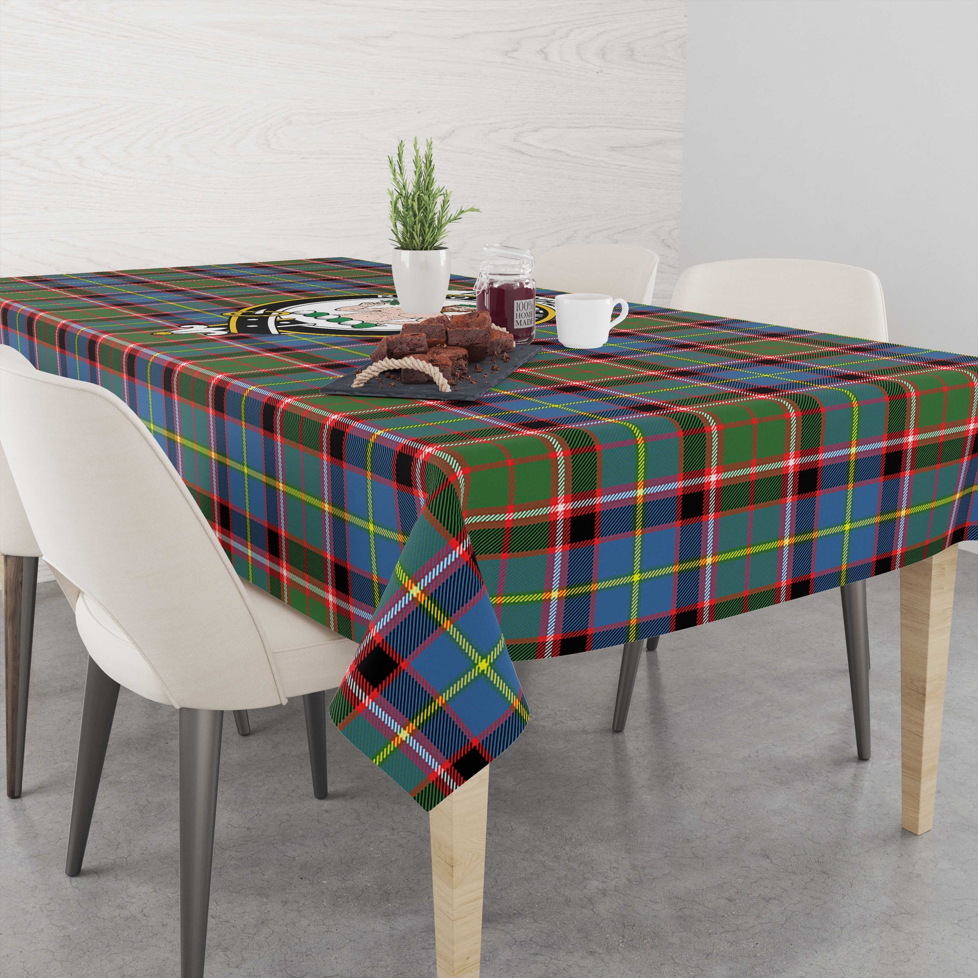 Aikenhead Tatan Tablecloth with Family Crest - Tartanvibesclothing