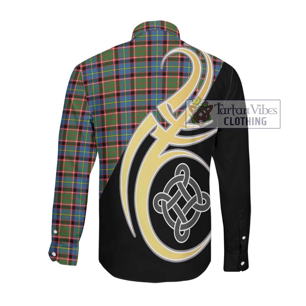 Aikenhead Tartan Long Sleeve Button Shirt with Family Crest and Celtic Symbol Style Men's Shirt - Tartan Vibes Clothing