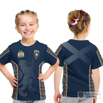 Aikenhead Tartan Kid T-Shirt with Family Crest and Lion Rampant Vibes Sport Style - Tartan Vibes Clothing
