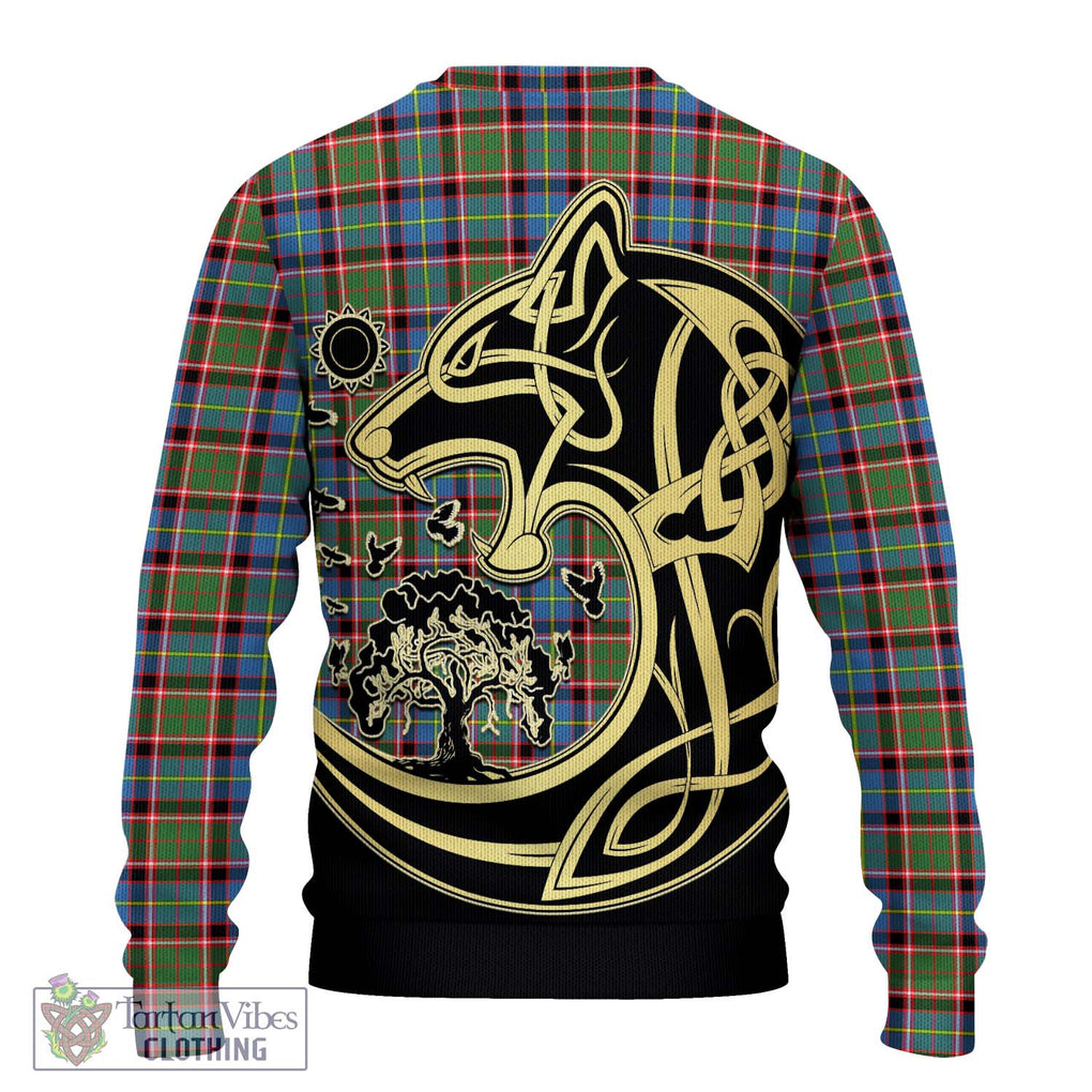 Aikenhead Tartan Ugly Sweater with Family Crest Celtic Wolf Style - Tartan Vibes Clothing