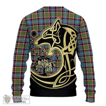 Aikenhead Tartan Ugly Sweater with Family Crest Celtic Wolf Style - Tartan Vibes Clothing
