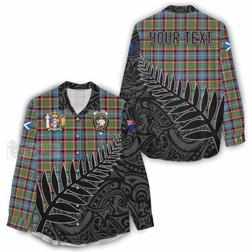 Aikenhead Crest Tartan Women's Casual Shirt with New Zealand Silver Fern Half Style - Tartan Vibes Clothing