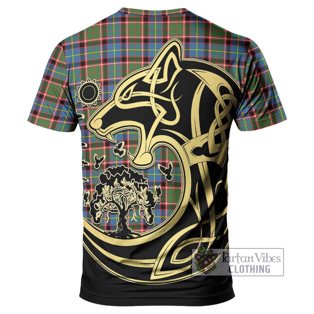 Aikenhead Tartan T-Shirt with Family Crest Celtic Wolf Style - Tartan Vibes Clothing