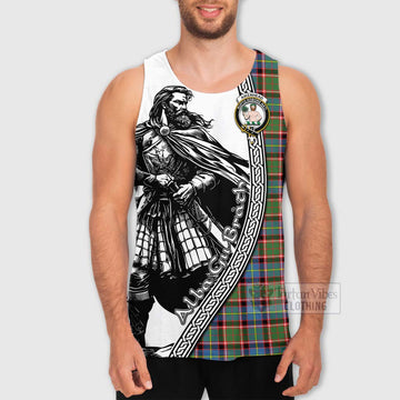 Aikenhead Tartan Clan Crest Men's Tank Top with Highlander Warrior Celtic Style - Tartan Vibes Clothing