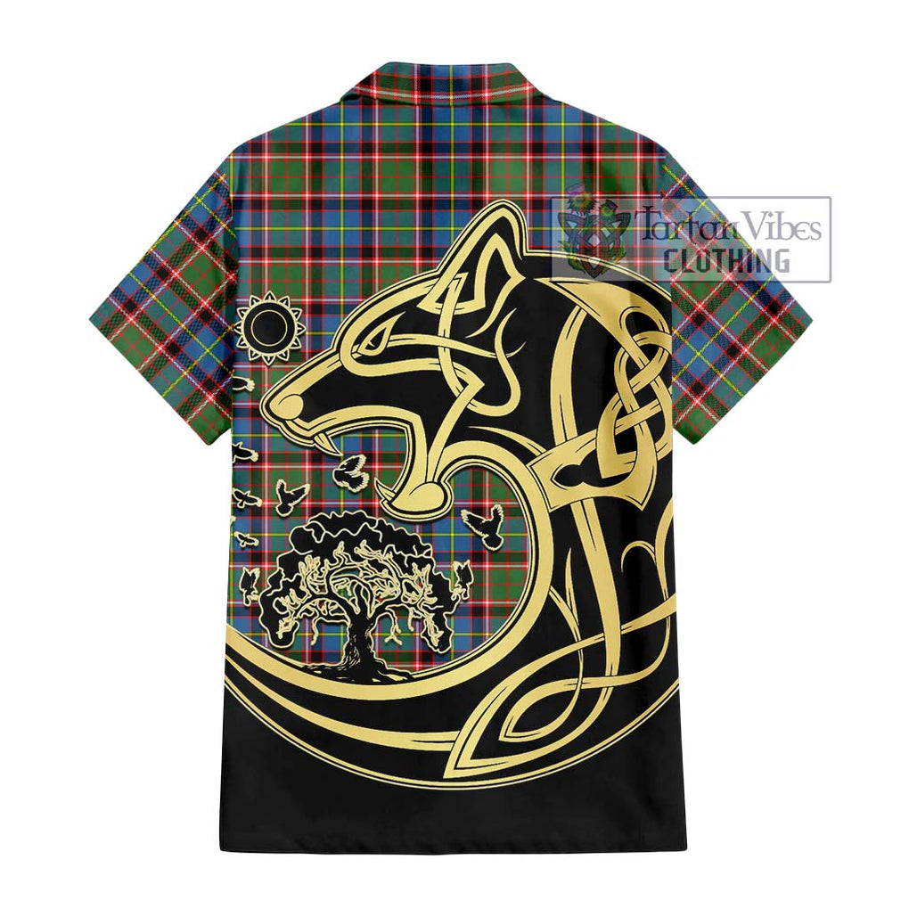 Aikenhead Tartan Hawaiian Shirt with Family Crest Celtic Wolf Style - Tartan Vibes Clothing