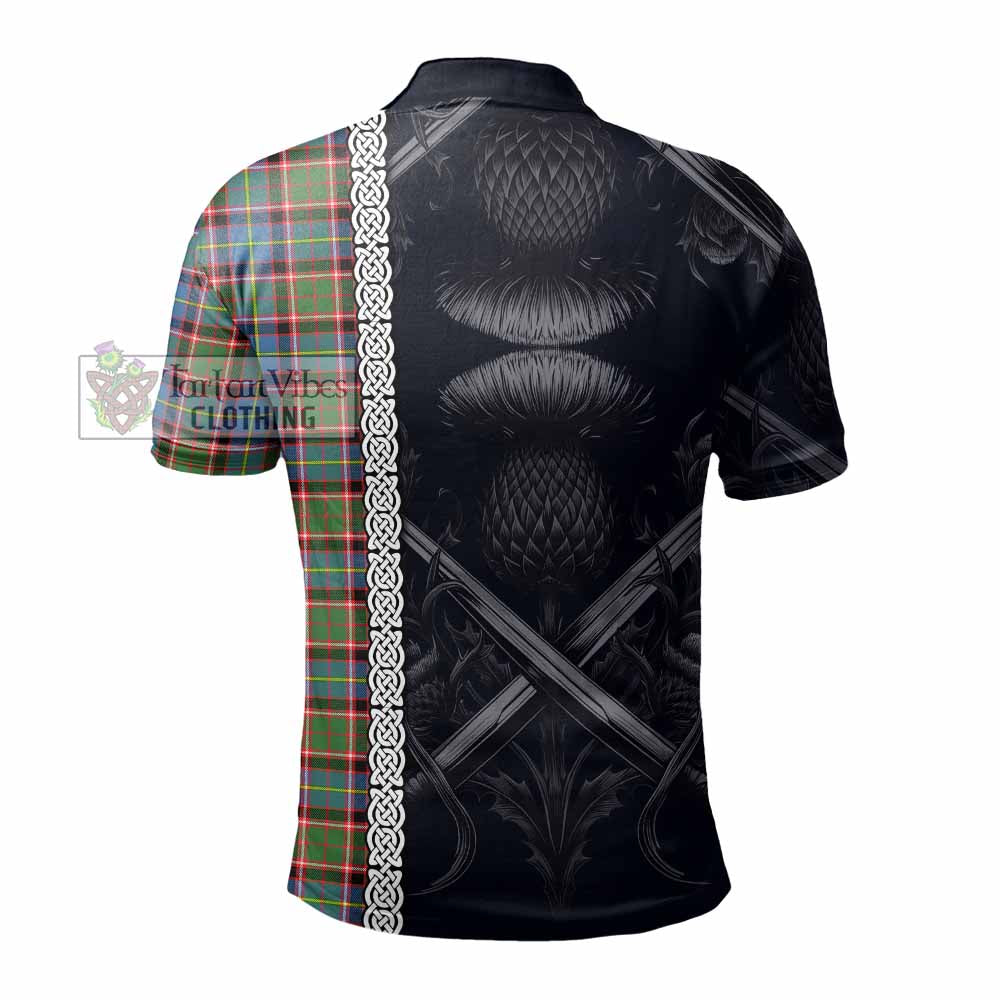 Aikenhead Tartan Polo Shirt with Family Crest Cross Sword Thistle Celtic Vibes - Tartan Vibes Clothing