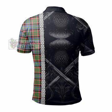 Aikenhead Tartan Polo Shirt with Family Crest Cross Sword Thistle Celtic Vibes - Tartan Vibes Clothing