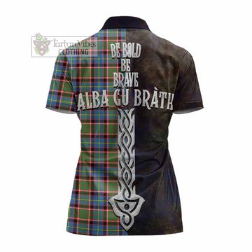Aikenhead Tartan Family Crest Women's Polo Shirt Alba Gu Brath Be Brave Lion Ancient Style