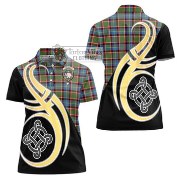 Aikenhead Tartan Women's Polo Shirt with Family Crest and Celtic Symbol Style - Tartan Vibes Clothing