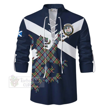 Aikenhead Tartan Lion Rampant Ghillie Kilt Shirt Proudly Display Your Heritage with Alba Gu Brath and Clan Name - Tartan Vibes Clothing
