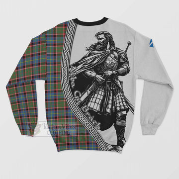 Aikenhead Tartan Clan Crest Sweatshirt with Highlander Warrior Celtic Style - Tartan Vibes Clothing