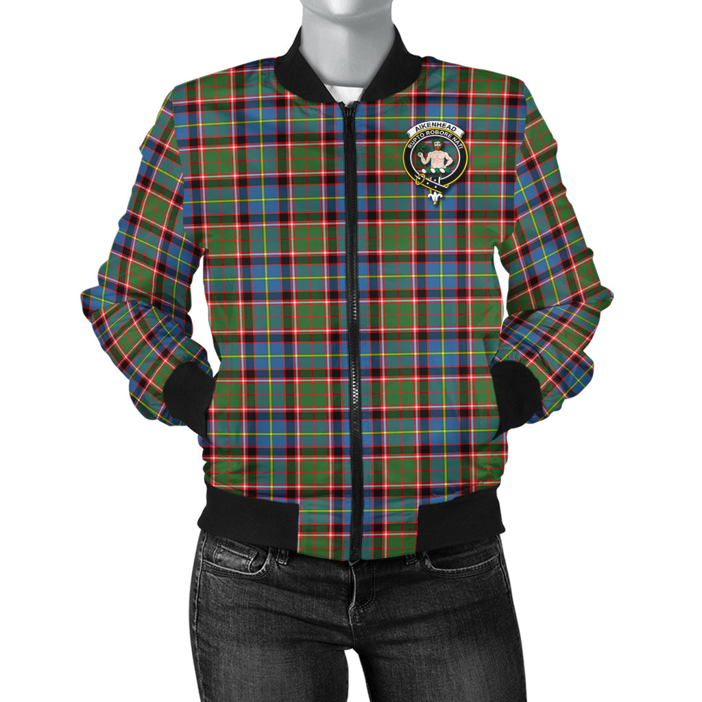 Aikenhead Tartan Bomber Jacket with Family Crest - Tartanvibesclothing