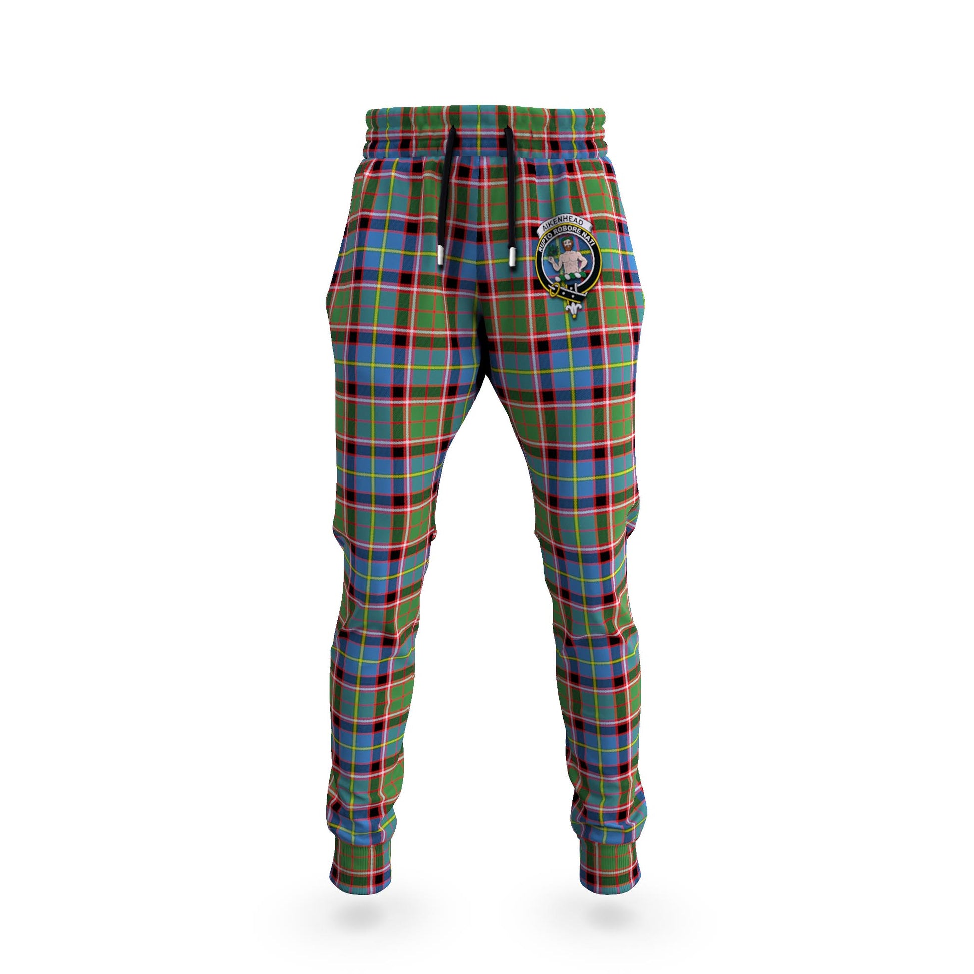 Aikenhead Tartan Joggers Pants with Family Crest 5XL - Tartan Vibes Clothing