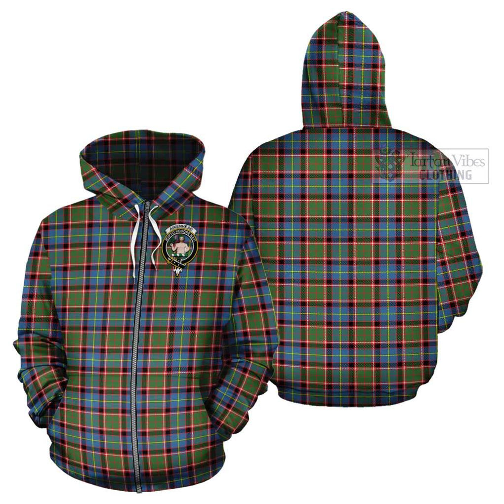 Aikenhead Tartan Cotton Hoodie with Family Crest Zip Hoodie - Tartan Vibes Clothing