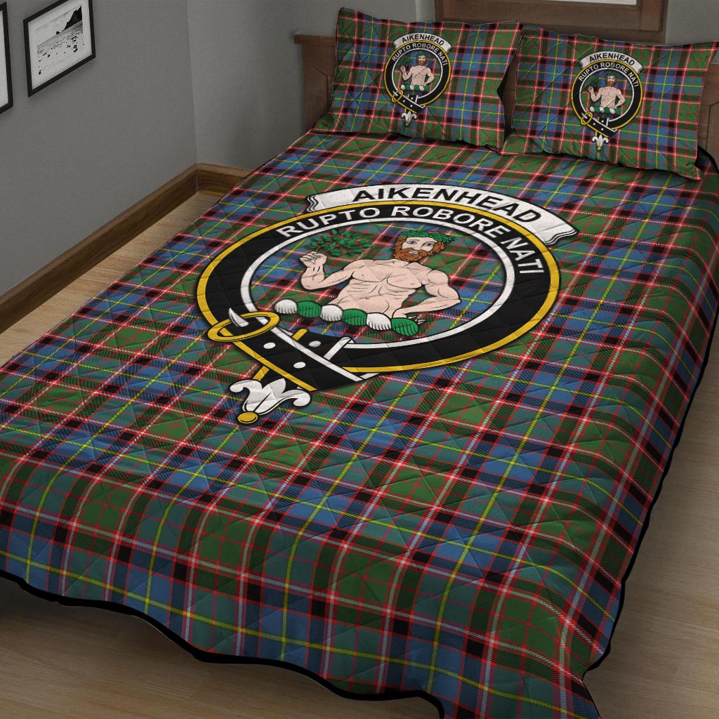 Aikenhead Tartan Quilt Bed Set with Family Crest - Tartan Vibes Clothing