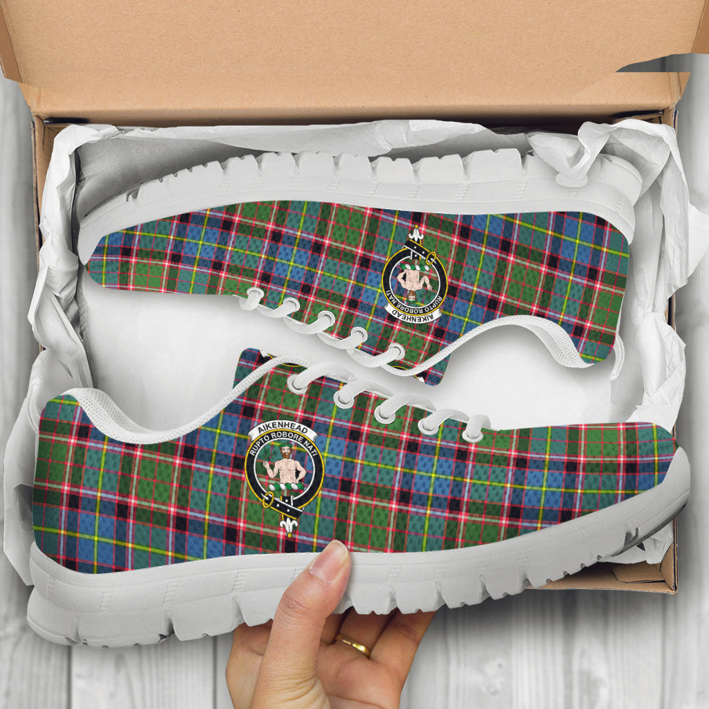 Aikenhead Tartan Sneakers with Family Crest - Tartan Vibes Clothing
