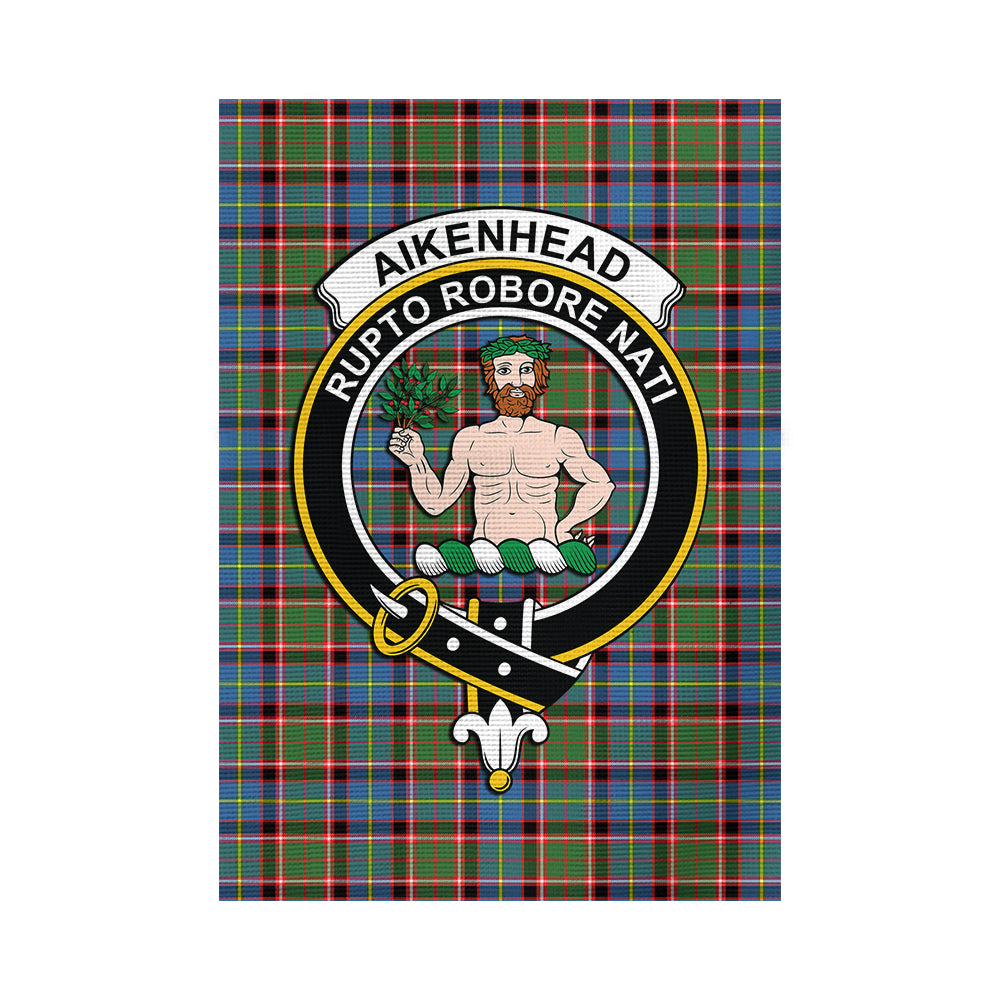Aikenhead Tartan Flag with Family Crest - Tartanvibesclothing