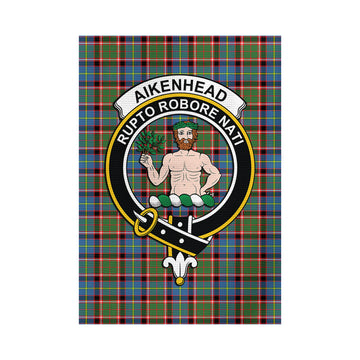 Aikenhead Tartan Garden Flag with Family Crest