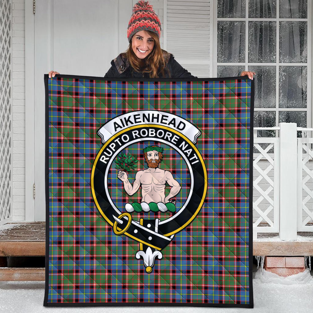 Aikenhead Tartan Quilt with Family Crest - Tartanvibesclothing