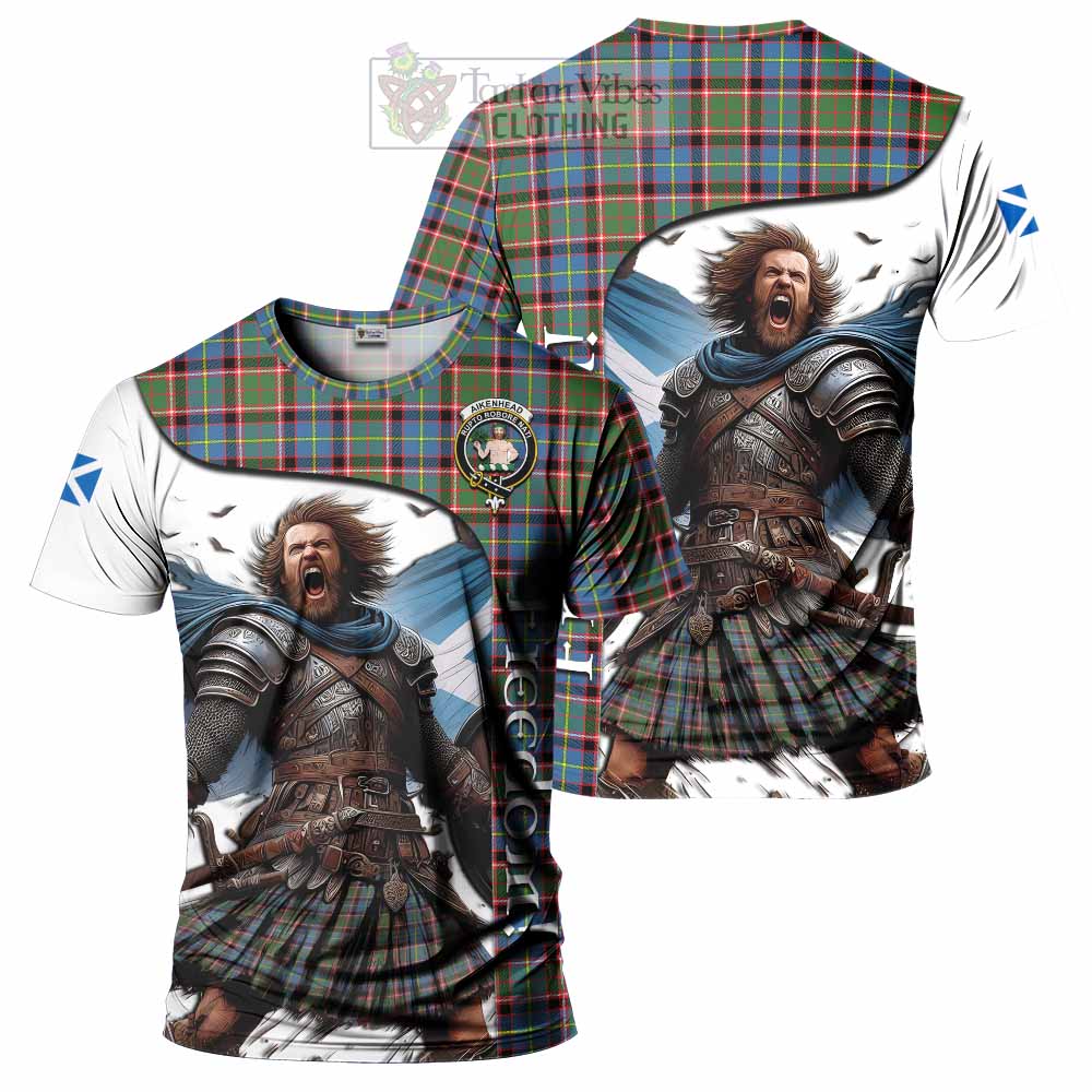Aikenhead Crest Tartan T-Shirt Inspired by the Freedom of Scottish Warrior - Tartan Vibes Clothing