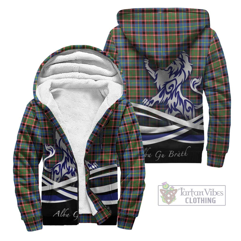 Aikenhead Tartan Sherpa Hoodie with Alba Gu Brath Regal Lion Emblem Unisex - Tartanvibesclothing Shop