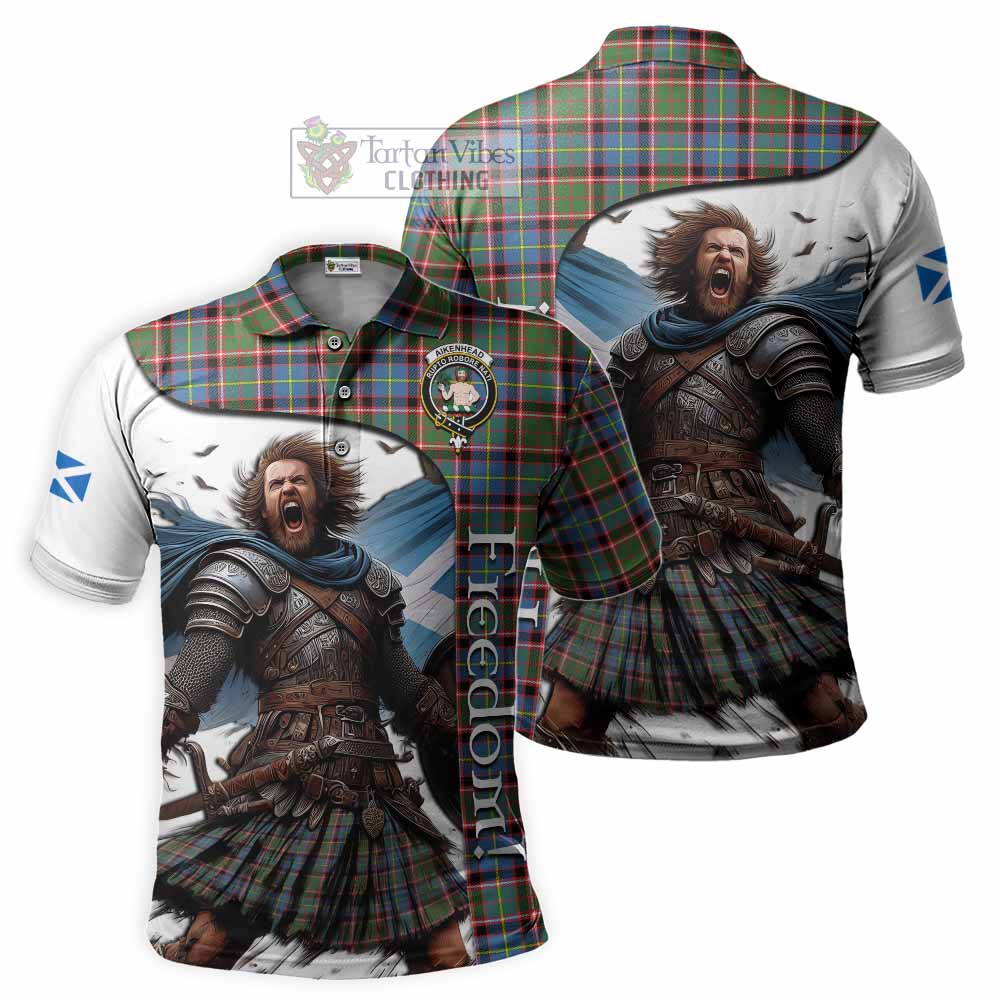 Tartan Vibes Clothing Aikenhead Crest Tartan Polo Shirt Inspired by the Freedom of Scottish Warrior