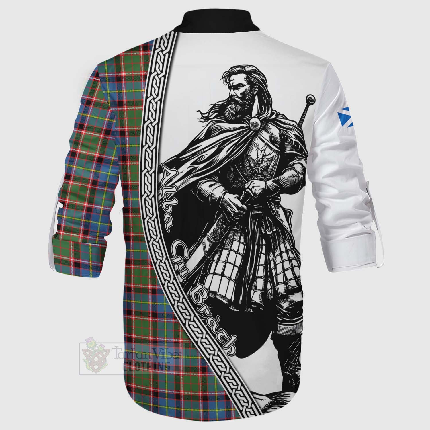 Aikenhead Tartan Clan Crest Ghillie Kilt Shirt with Highlander Warrior Celtic Style - Tartan Vibes Clothing