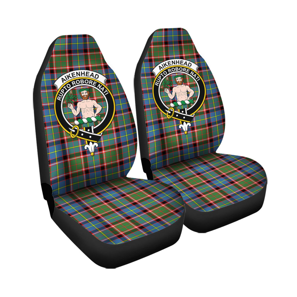Aikenhead Tartan Car Seat Cover with Family Crest - Tartanvibesclothing