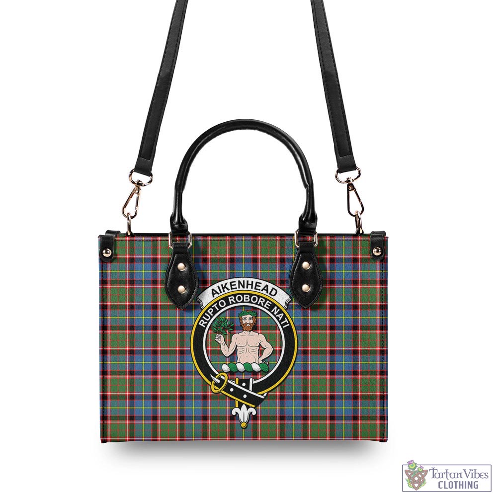Tartan Vibes Clothing Aikenhead Tartan Luxury Leather Handbags with Family Crest