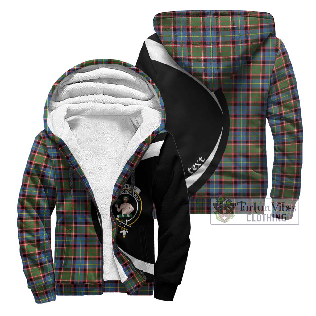 Aikenhead Tartan Sherpa Hoodie with Family Crest Circle Style Unisex - Tartan Vibes Clothing