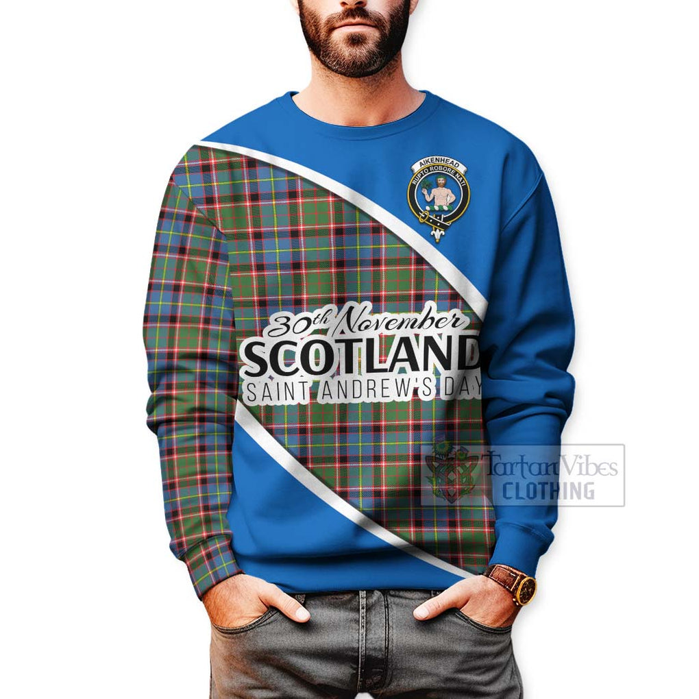 Aikenhead Family Crest Tartan Sweatshirt Celebrate Saint Andrew's Day in Style - Tartan Vibes Clothing