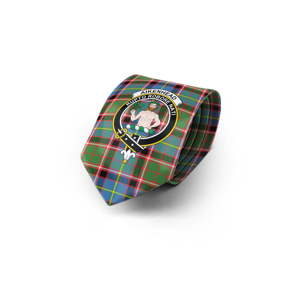 Aikenhead Tartan Classic Necktie with Family Crest - Tartan Vibes Clothing