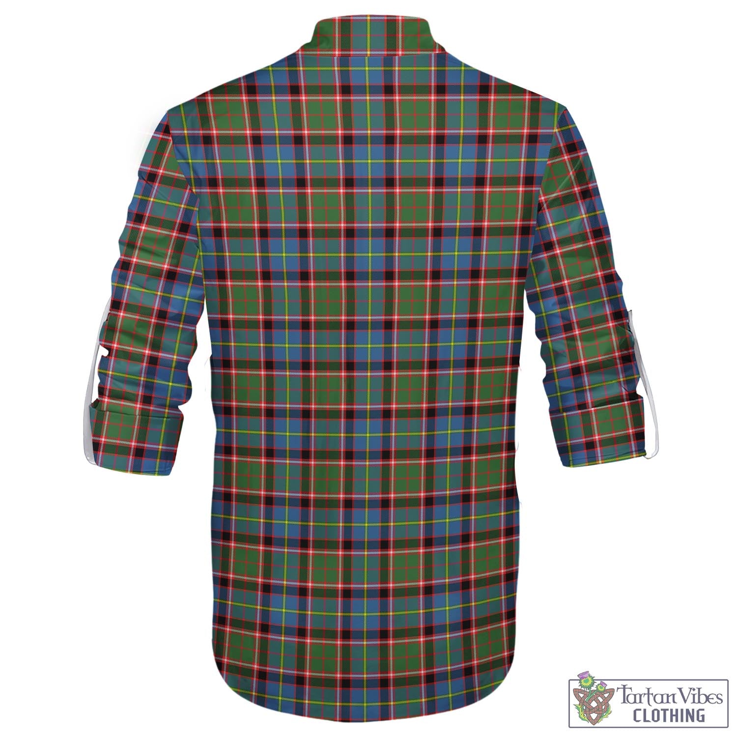 Tartan Vibes Clothing Aikenhead Tartan Men's Scottish Traditional Jacobite Ghillie Kilt Shirt