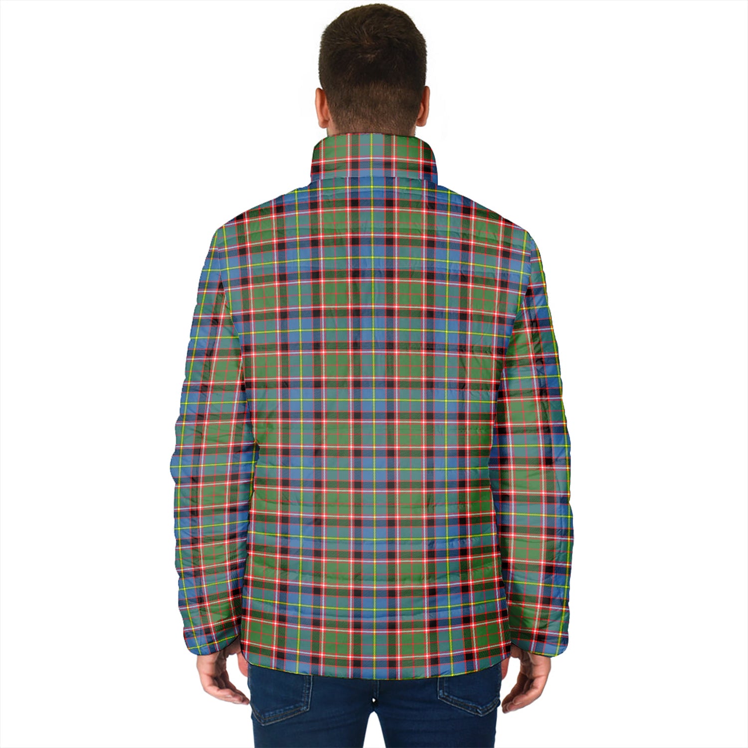 Aikenhead Tartan Padded Jacket with Family Crest - Tartanvibesclothing