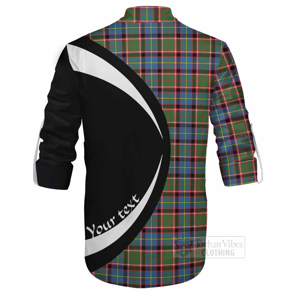 Aikenhead Tartan Ghillie Kilt Shirt with Family Crest Circle Style - Tartan Vibes Clothing