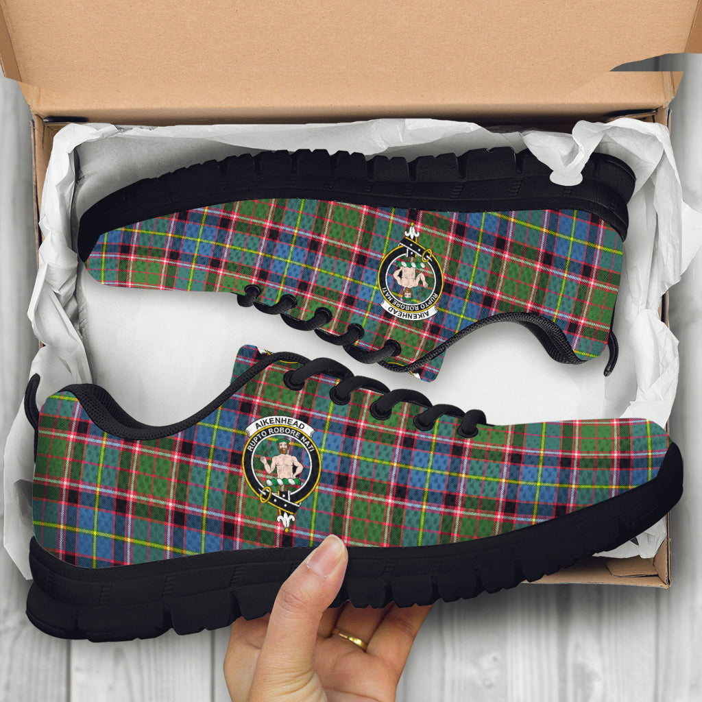 Aikenhead Tartan Sneakers with Family Crest - Tartan Vibes Clothing