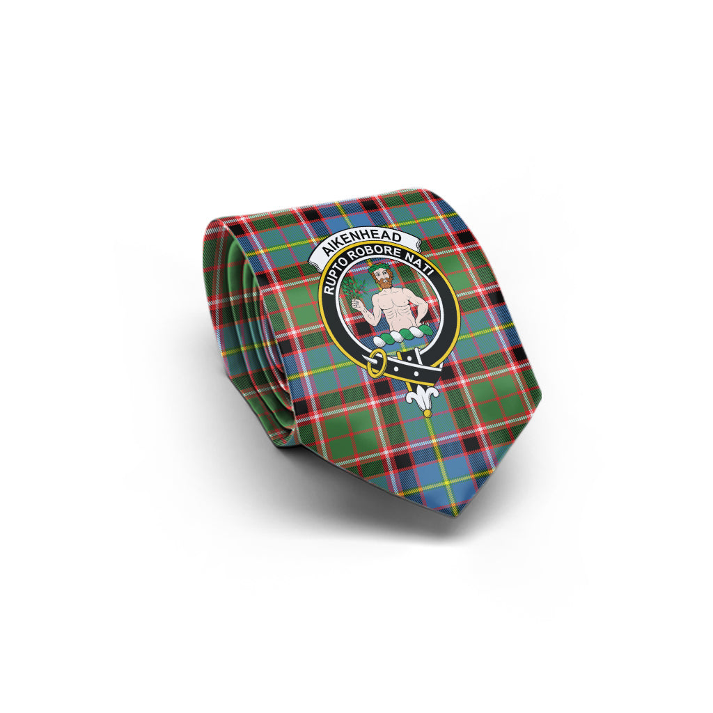 Aikenhead Tartan Classic Necktie with Family Crest - Tartan Vibes Clothing