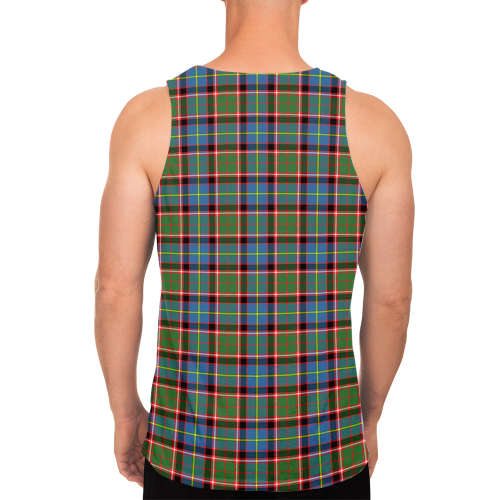 Aikenhead Tartan Mens Tank Top with Family Crest - Tartanvibesclothing