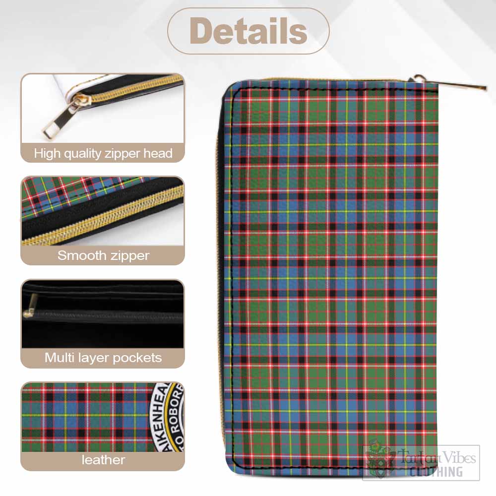 Tartan Vibes Clothing Aikenhead Tartan Women's Leather Wallet with Family Crest