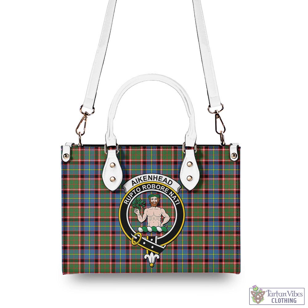 Tartan Vibes Clothing Aikenhead Tartan Luxury Leather Handbags with Family Crest