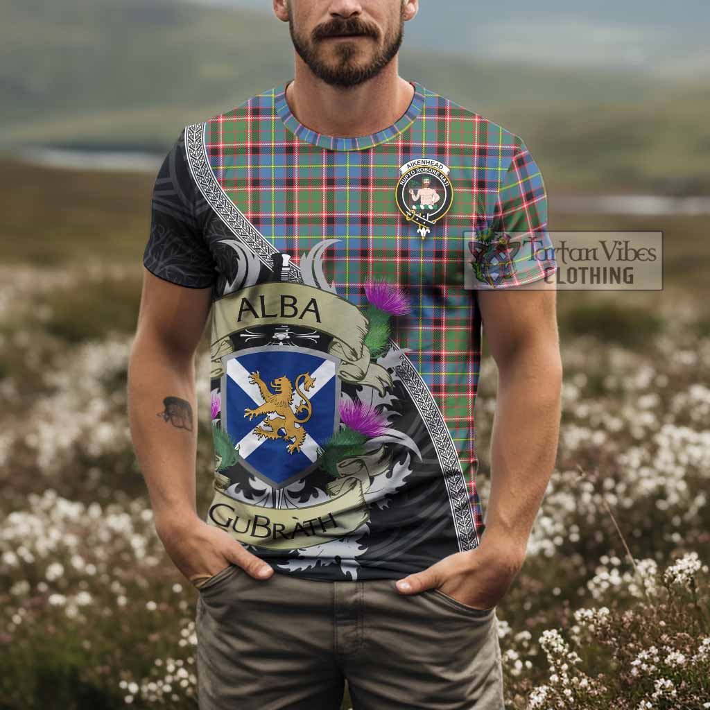 Aikenhead Tartan Family Crest T-Shirt Lion Rampant Royal Thistle Shield Celtic Inspired - Tartan Vibes Clothing