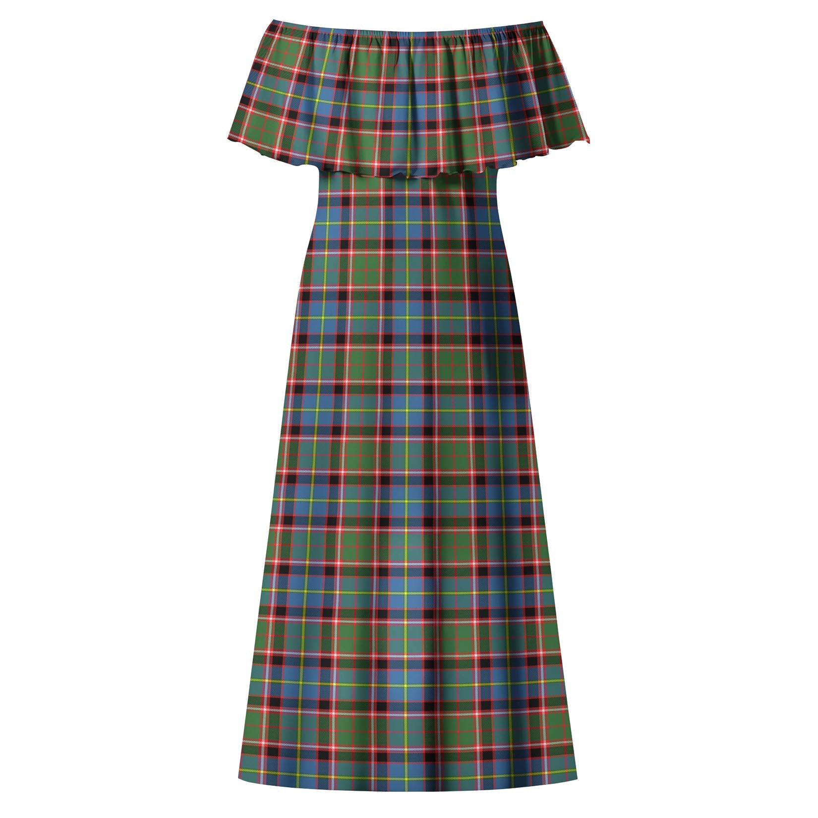 Aikenhead Tartan Off Shoulder Long Dress - Tartanvibesclothing