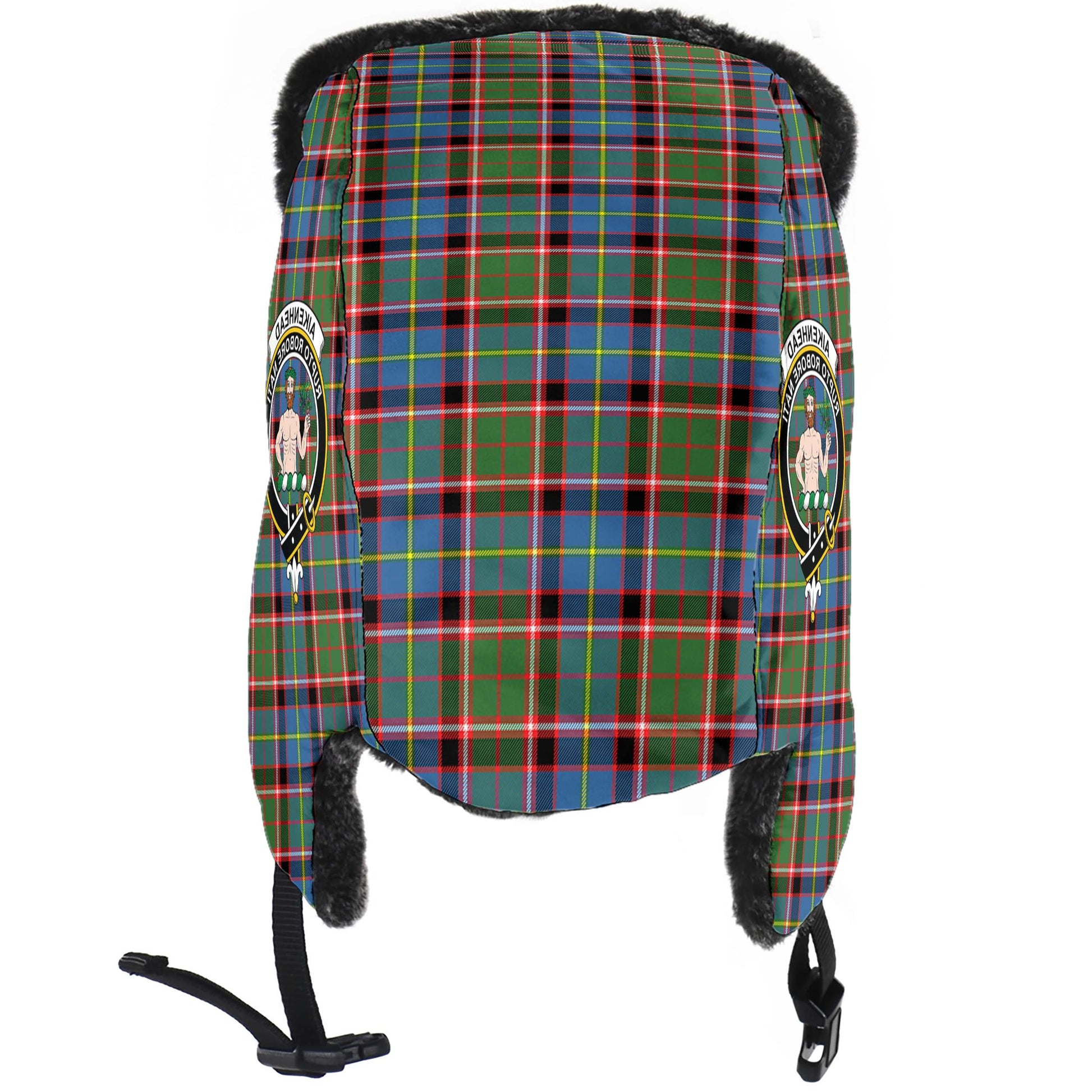 Aikenhead Tartan Winter Trapper Hat with Family Crest - Tartanvibesclothing
