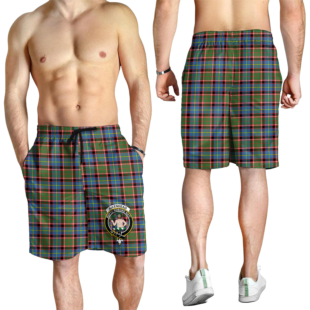 Aikenhead Tartan Mens Shorts with Family Crest - Tartanvibesclothing