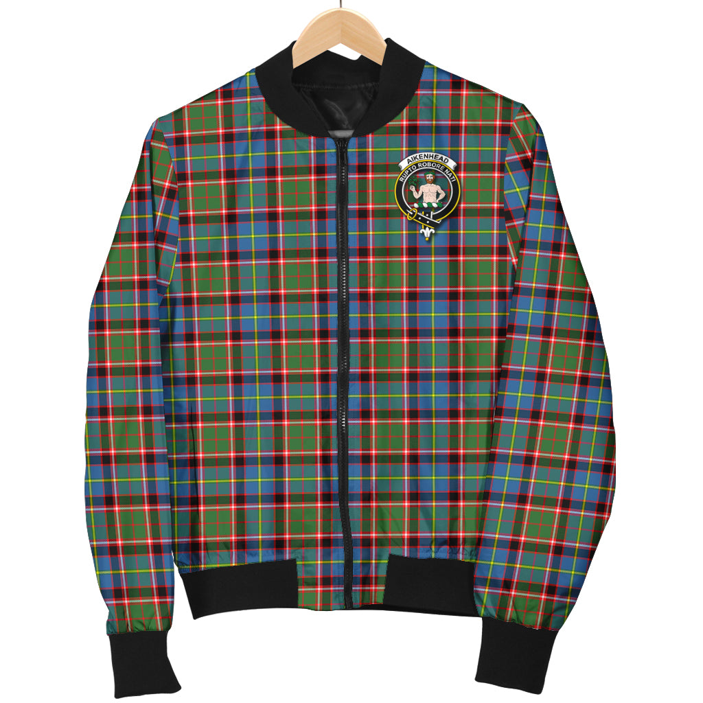 Aikenhead Tartan Bomber Jacket with Family Crest - Tartanvibesclothing