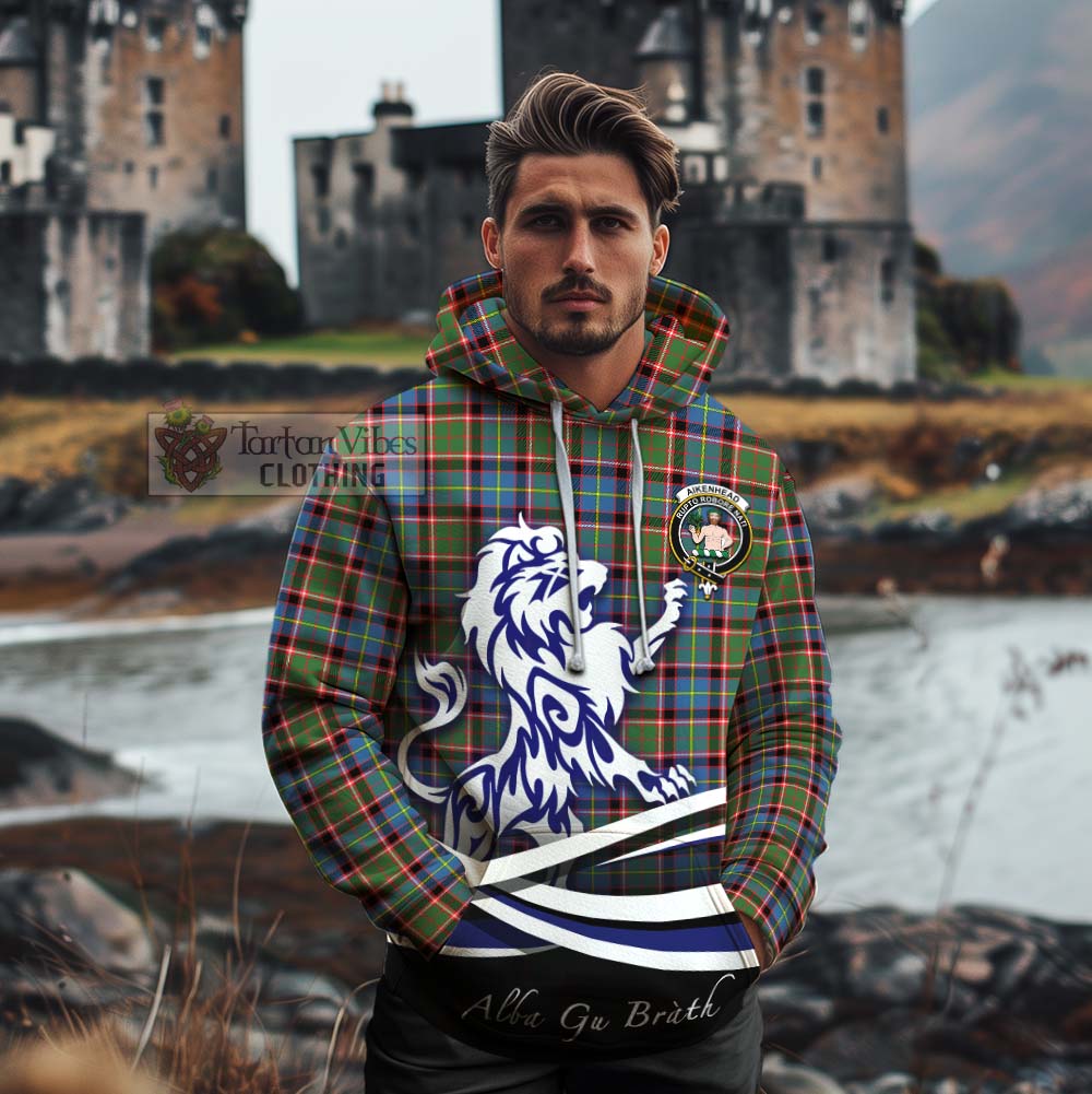 Aikenhead Tartan Cotton Hoodie with Alba Gu Brath Regal Lion Emblem - Tartan Vibes Clothing